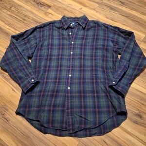 Ralph Lauren Blake mens large tartan plaid button up shirt Preppy Cabin Outdoor